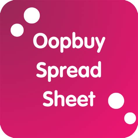 Oopbuy Spreadsheet